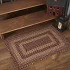 Accent Rug Burgundy Tan Jute Primitive 24x36 Rect Non-slip Pad Floor VHC Brands