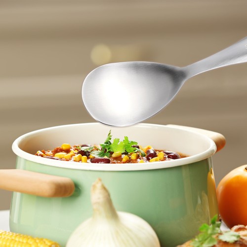 Stainless Steel Rice Paddle Non-Stick Rice Serving Spoon Silver Tone - Bild 6 von 6