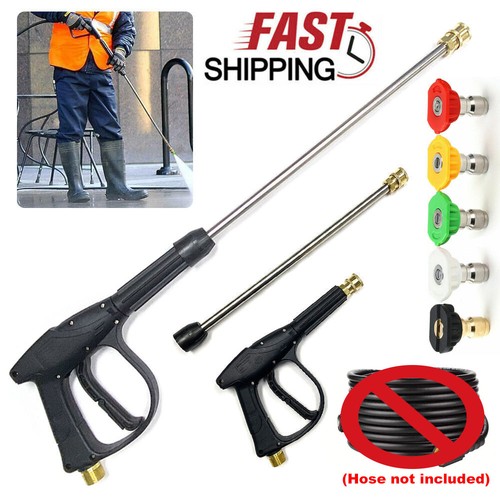 4000PSI High Pressure Power Washer Spray Gun Wand Lance Nozzle Tips Hose Kit M22 - Picture 20 of 36
