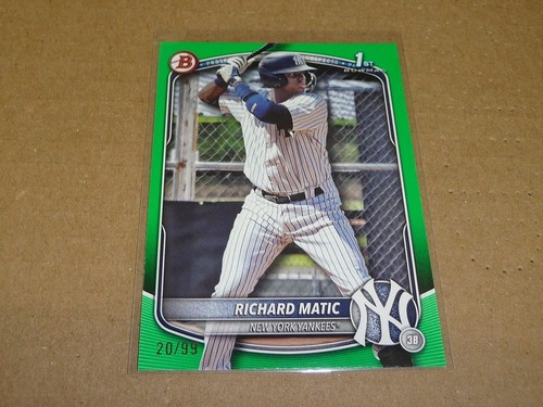 2025 Bowman RICHARD MATIC GREEN PARALELL RC/ROOKIE YANKEES 20/99 N3158