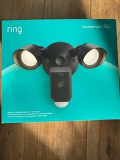 Ring Security Floodlight Cam Wired Plus 1080P HD Video Black CCTV Camera NEW