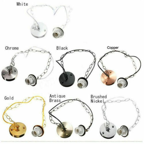 Vintage E27 Ceiling Rose Chain Pendant Chandelier Light Lamp Holder Fitting New - Picture 1 of 16