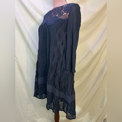 Anthropologie Boho Kleid dunkelblau Häkelspitze fließend hält Pferde Größe Medium - Bild 5 von 11