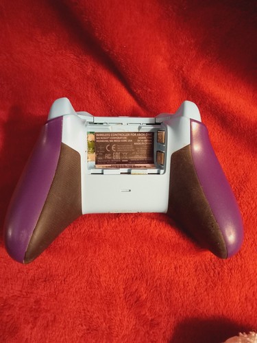 Purple XBox One Microsoft Wireless Controller With Teal Tested No Battery cover - Picture 5 of 6