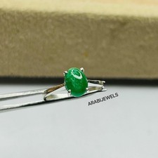 Natural Emerald Ring 925 Sterling Silver Gift For Her Halo Engagement Ring.