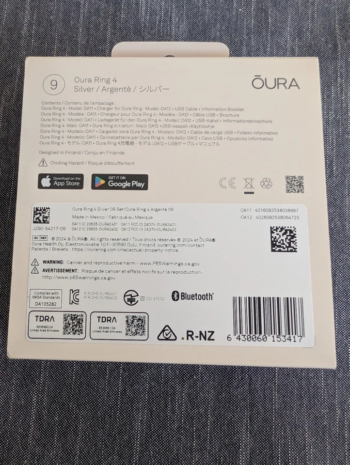 Oura Ring Gen 4 Silver Size 9 Smart Ring Brand New Sealed - Image 2 of 2