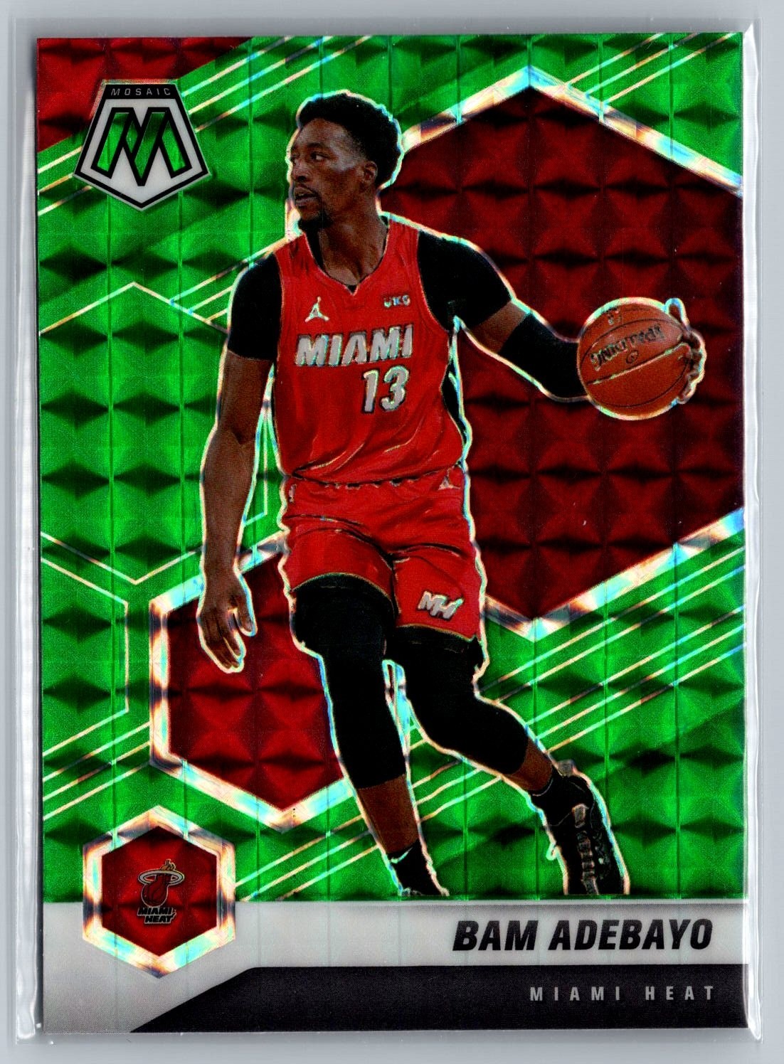 2020-21 Panini Mosaic Bam Adebayo 171 Green Mosaic Prizm