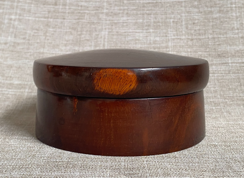 Antique c1800 Georgian Treen Lignum Vitae Turned Circular Wood Snuff Pill Box - Picture 2 of 14