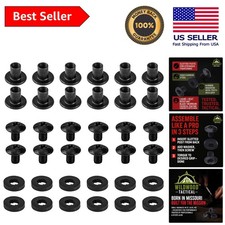 Black Chicago Screws with Washers - Ultimate 12 Set for Tactical Holsters, 1/4"