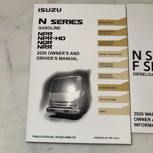 2026 ISUZU N SERIES Gasoline Owners Manual Book Warranty Information Package - Picture 4 of 6