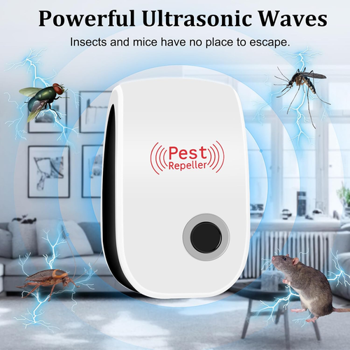 4 Pack Repelente Ultrasónico De Plagas,Electrónico Repelente Mosquitos Control D - Imagen 3 de 12