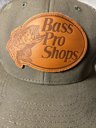 Bass Pro Shops 2 Hat Leather Patch SnapBack Baseball Hat Cap - Picture 5 of 10