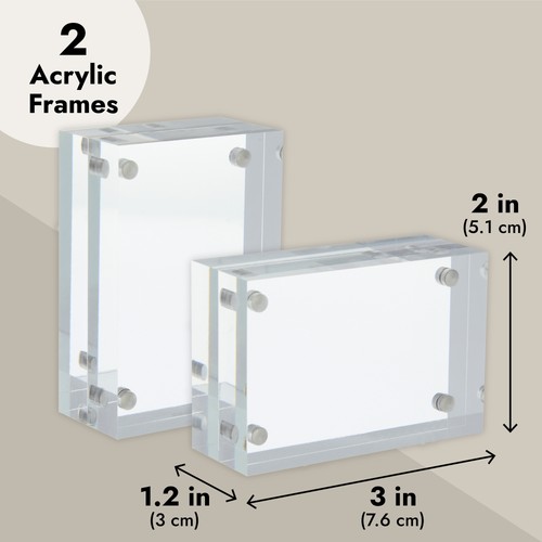 Juvale Acrylic Plastic Photo Frame, Magnetic for 2 x 3 in. Photos (3mm, 2 Pack) - Bild 3 von 10