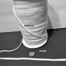 Elastic 30yds Soft Stretch 1/4"wide Crafts Doll Clothes 15yds White 15yds Black