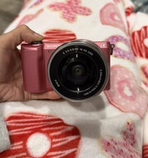 Sony Alpha a5000 Pink Mirrorless Camera 16-50mm Lens Wi-Fi HD Video 20.1MP