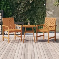 Beistelltisch Massivholz Akazie Quadratisch 45X45X60 Cm