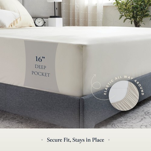 Silky Soft Full Sheet Set - 6 Piece Luxury Bed Sheets with Deep Pocket for Fu... - Picture 4 of 9