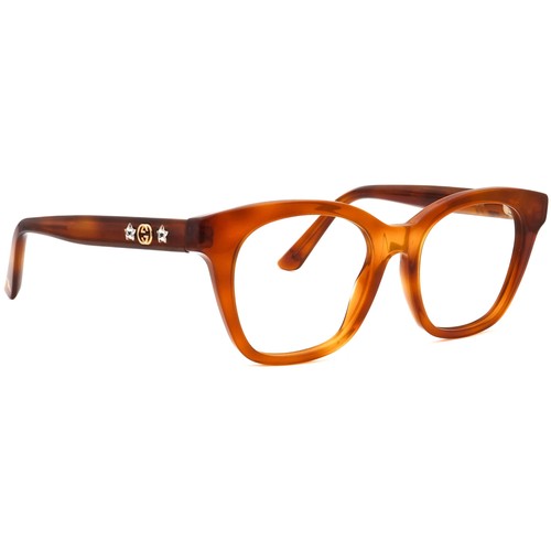 Gucci Eyeglasses GG0349O 003 Light Havana Rhinestones Frame Italy 49[]19 145 - Picture 1 of 6