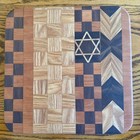 Cutting Board Mixed Hardwoods Star of David Hand Crafted Reversible Judaica