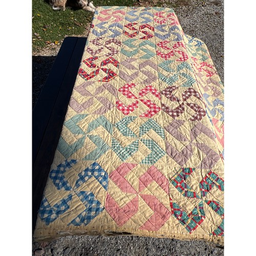 Edredón de colección Crazy Ann Pinwheel 72x88 Gingham Cottage Farmhouse Grandmillenial - Imagen 3 de 11