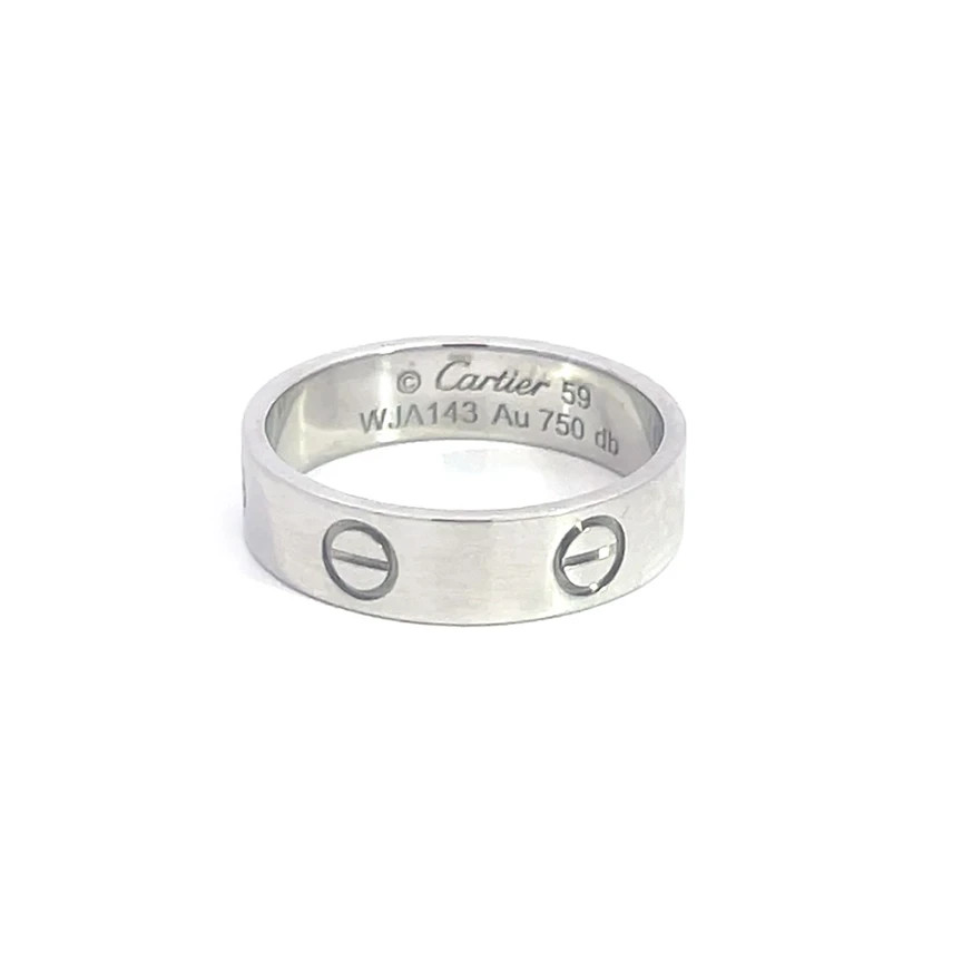 Cartier Love Gold Ring 18k White Screw Motifs Wide Band Size 59 | eBay