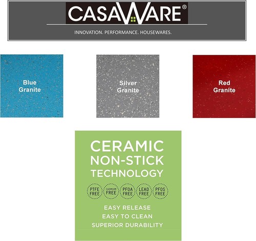 casaWare Mini Muffin Pan 24 Cup Ceramic Coated Non-Stick (Red Red Granite - Picture 4 of 5