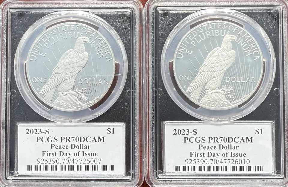 2023-S Peace Dollar Set First Day of Issue PCGS PR70 DCAM Special Black Label - Image 2 of 2