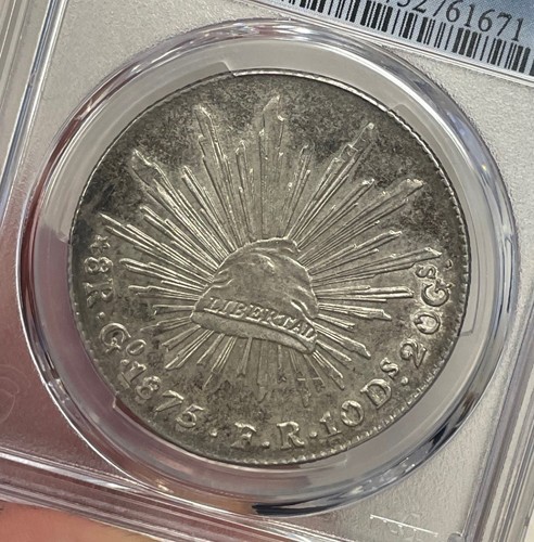 Mexique - Grand 8 réales argent GoFR 1875 (PCGS AU 55) - Photo 3/6