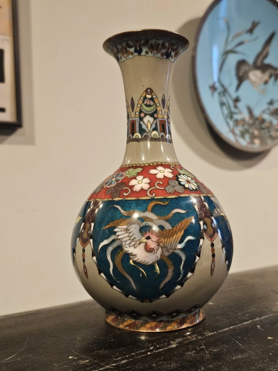 蓝色日本古董花瓶| eBay
