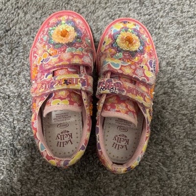 Lelli Kelly Pink Flowers Jewels AreSequin Beaded Shoes Sz 27 