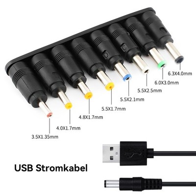 8 in 1 USB A Stromkabel auf Hohlstecker Ladekabel Für Router Raiserapparat TVBox
