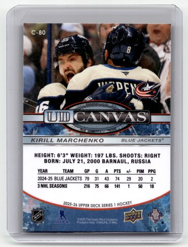 2025-26 Upper Deck #C-80 Kirill Marchenko UD Tela - Foto 2 di 2
