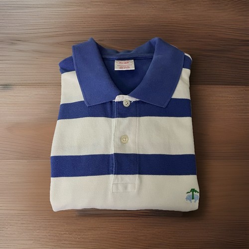 Brooks Brothers Mens Performance Polo 100% Cotton Blue White Striped Golf Size L - Picture 8 of 8