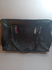 Wilsons Leather Black Briefcase Laptop Bag/ With Feet Business Travel Pre-owned
