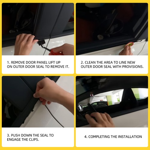 Door 4x Weatherstrip Window Moulding Trim Seal Belt For Honda Jazz Fit 2008-2013 - Picture 6 of 16