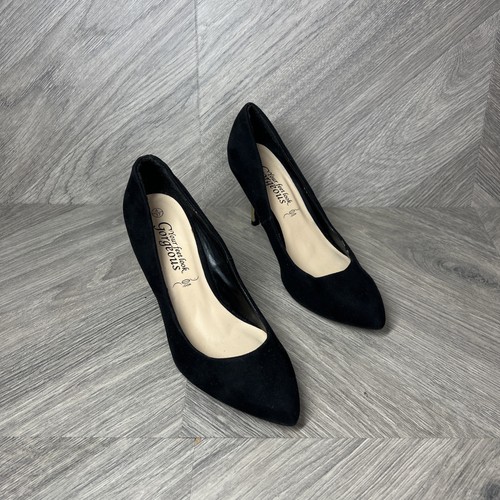 Schwarze Wildleder-Heels von New Look – Größe UK 4 - Bild 1 von 11