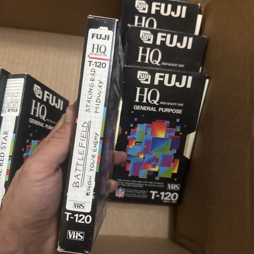 (8) Cintas usadas FUJI VHS en blanco como en blanco Fujifilm Hq 120 HQ uso general NFL - Imagen 13 de 24