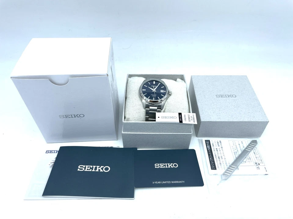 Near MINT SEIKO Automatic Watch SZSB012 Navy blue Dial 40mm Day 4R35-03X0 Boxed - image 3 of 4