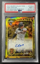 JUNG HOO LEE PSA 9 2024 TOPPS GILDED CHROME GOLD RC AUTO YELLOW GOLD ROOKIE /75