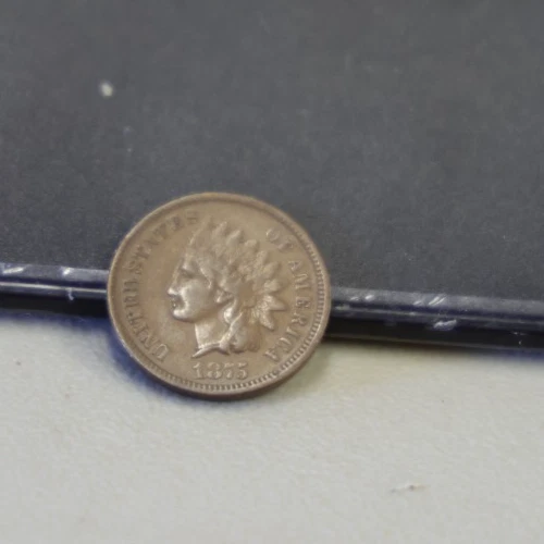 1875 US Indian Cent 1c VF Corrosion Spot Semi Key