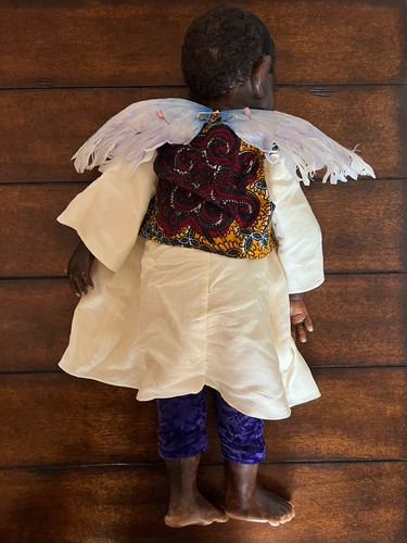 Vintage Van Angel afrikanische Puppe von Maria Caro-grün ca. 24 Zoll OOAK gebrochener Halsbereich - Bild 5 von 17