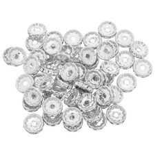 100 Pcs Perles À Gros Trou En Strass Vrac Pour Bracelets Espaceurs De