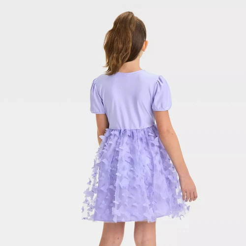 NWT Wicked Girls Size Large Lavender Glinda Paul Tazewell Tulle Butterfly Dress - Picture 3 of 15