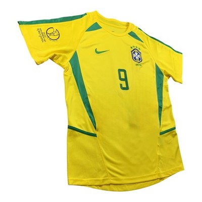 Ronaldo #9 Brazil Home Jersey 2002 World Cup - Retro Shirt - Mens