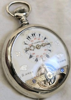 Reloj Bolsillo Suizo Hebdomas 8 Días Caballeros (EN PERFECTO ESTADO DE FUNCIONAMIENTO) Primera Guerra Mundial esfera turca