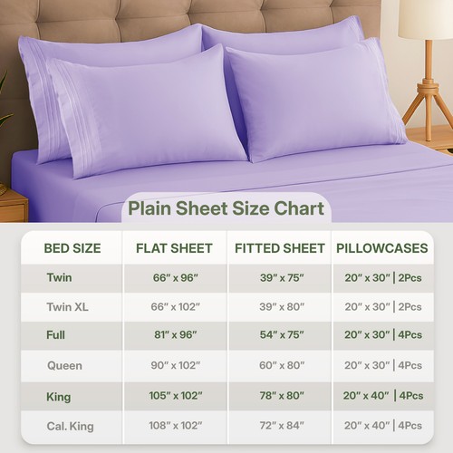 6 Pcs Bed Sheet Set Soft Deep Pocket Microfiber Hotel Quality Bedding Sheets - Picture 86 of 168