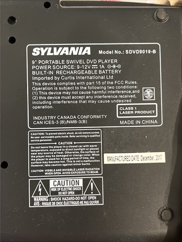 Sylvania SDVD9019-B (9" Screen) Portable DVD Player Open Box/New🔥 - Picture 11 of 17