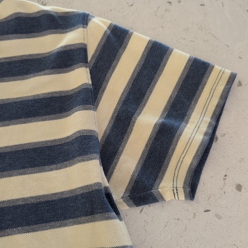 Ermenegildo Zegna Shirt Men Large Blue Stripe Collar Cotton Pullover - Picture 4 of 11