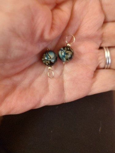 14K Yellow Gold  multicolored Dangle Drop Enhancers Additions for Earrings. - Bild 4 von 4