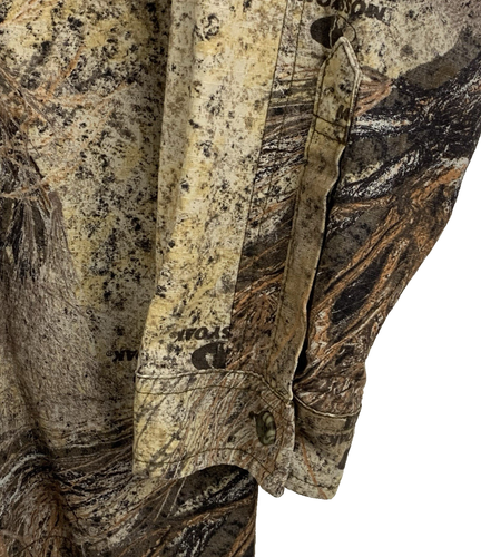 Mossy Oak Men Sz XL Button Down Shirt Wind Trekker Brush Camo Long Sleeve Vented - Picture 5 of 11
